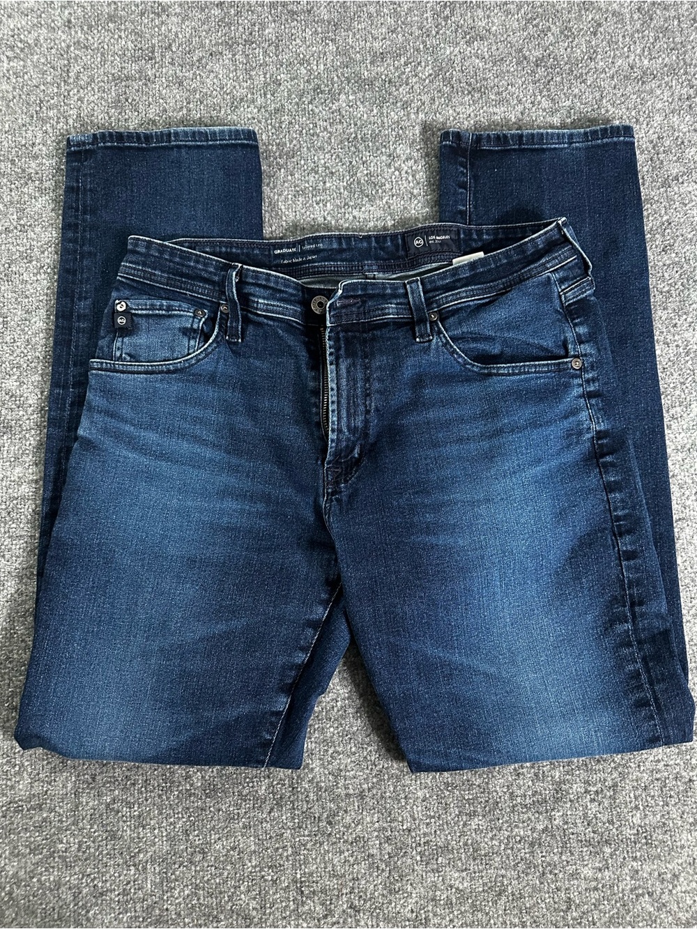 Ag Adriano Goldschmied Graduate Slim Straight Dark Blue Denim Jeans